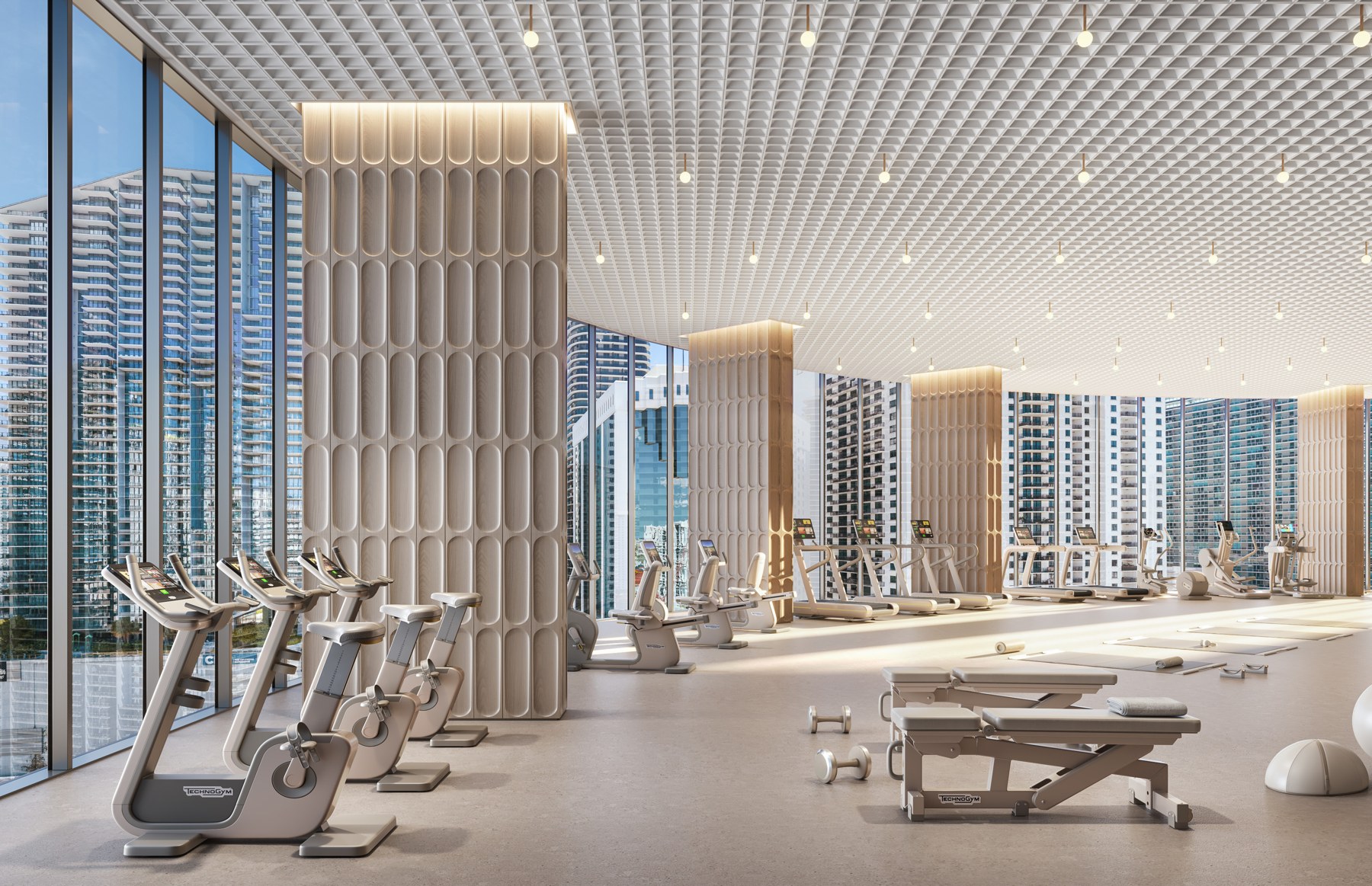 Gimnasio de One Twenty Brickell — render conceptual oficial