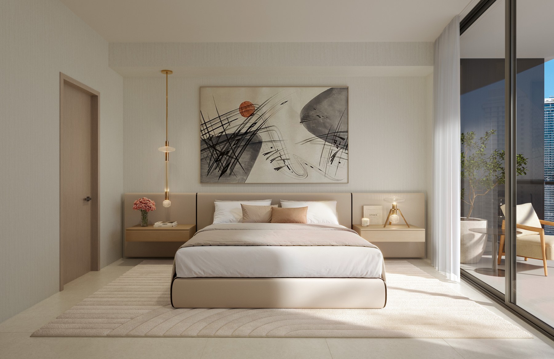 Habitación de One Twenty Brickell — render conceptual oficial