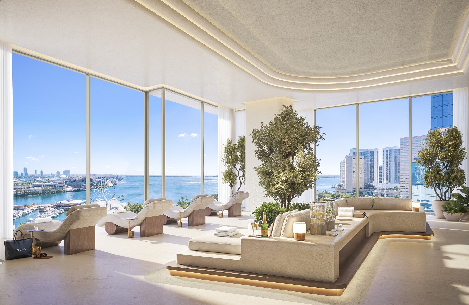 Espacios de bienestar de Delano Miami — render conceptual oficial